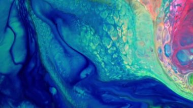 Soyut Renkli Sıvı Boya Akan Arkaplan Dokusunun Yakın Çekimi.