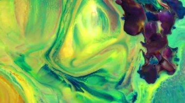 Soyut Renkli Sıvı Boya Akan Arkaplan Dokusunun Yakın Çekimi.