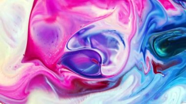 Renkli Kaos Mürekkebi Sıvı Türbülans Hareketinde Yayıldı. 