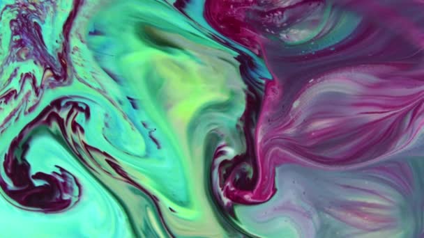 Colorful Chaos Ink Spread Liquid Turbulence Movement — Stock Video