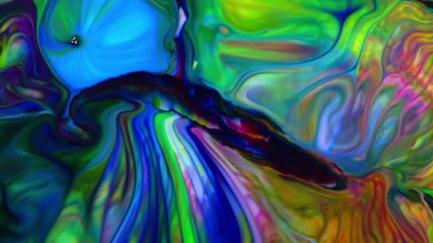 Abstrato Colorido Cor Tinta Líquido Explodir Difusão Pshychedelic Pintura Explosão — Vídeo de Stock