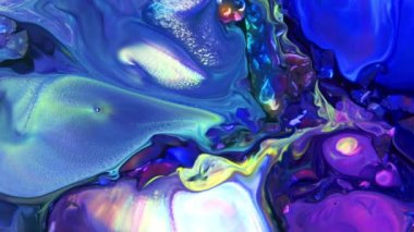 Renkli Kaos Mürekkebi Sıvı Türbülans Hareketinde Yayıldı. 