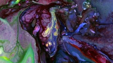 Renkli Kaos Mürekkebi Sıvı Türbülans Hareketinde Yayıldı. 