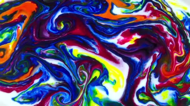 Propagation Encre Chaos Colorée Dans Mouvement Turbulence Liquide — Video