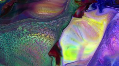 Renkli Kaos Mürekkebi Sıvı Türbülans Hareketinde Yayıldı. 