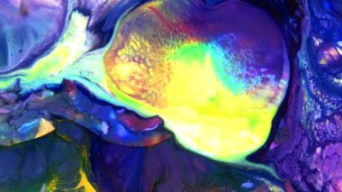 Renkli Kaos Mürekkebi Sıvı Türbülans Hareketinde Yayıldı. 