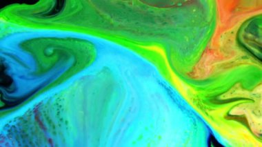 Soyut Organik Hipnotik Mürekkep Renkli Boya Yayılır.