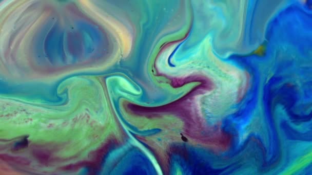 Peinture Colorée Encre Hypnotique Biologique Abstraite — Video