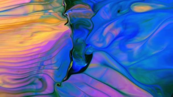 Abstrakte Bunte Galaktische Sacral Liquid Ink Waves Textur Hintergrund — Stockvideo