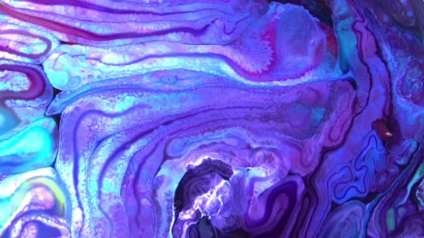 Resumen Colorido Galáctico Sacro Líquido Tinta Ondas Textura Fondo — Vídeos de Stock
