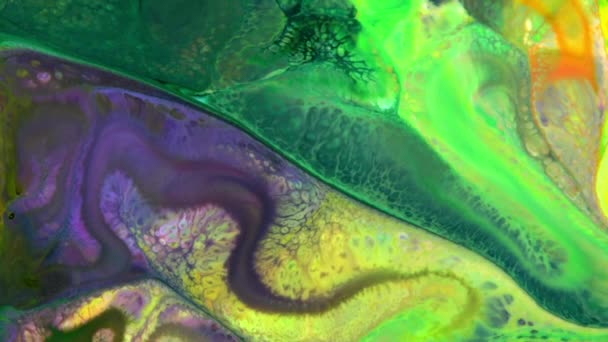 Abstrait Coloré Galactique Sacré Liquide Ondes Encre Texture Arrière Plan — Video