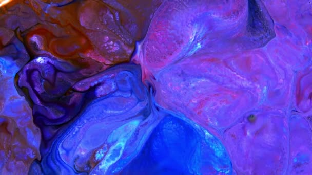 Pittura Fluida Texture Astratta Intenso Mix Colorato Colori Vivaci Galattici — Video Stock