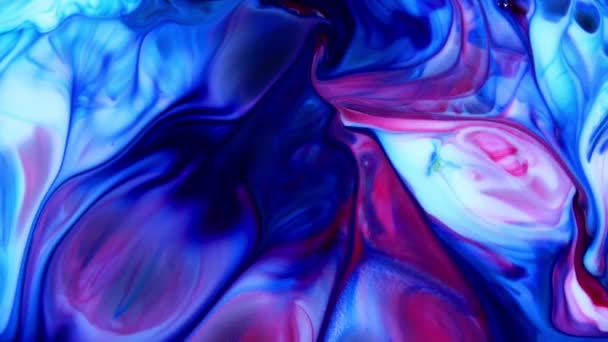 Fluid Painting Abstract Texture Intensive Colorful Mix Galactic Vibrant Colors — Stock Video