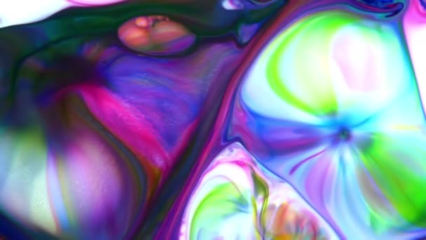 Fluid Painting Abstrakte Textur Intensive Bunte Mischung Galaktischer Lebendiger Farben — Stockvideo