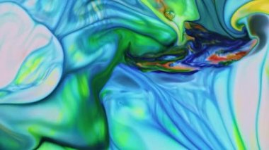 Soyut Renkli Mürekkep Hareketleri Su Dokusuna Yayılıyor.