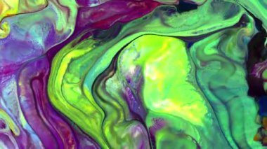Soyut Sonsuz Renk Döngüleri ve Patlamalar Ayrıntılı Renkli Yüzey Boyaları Hipnotize Ediyor.