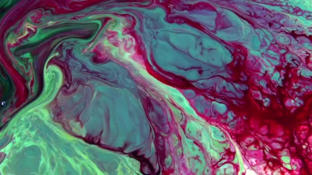 Les Mouvements Encre Colorés Abstraits Répandent Sur Texture Eau — Video