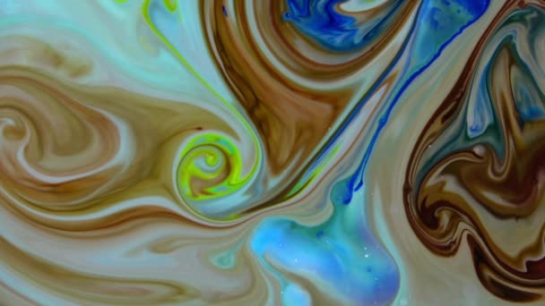 Latar Belakang Gelombang Ink Galaksi Berwarna Abstrak — Stok Video