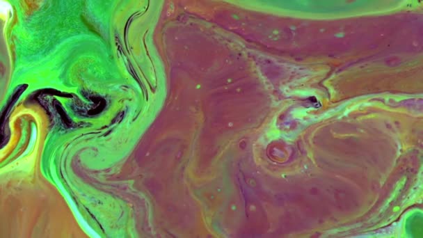 Abstrakt Färgglada Galaktiska Sakrala Flytande Bläck Vågor Textur Bakgrund — Stockvideo