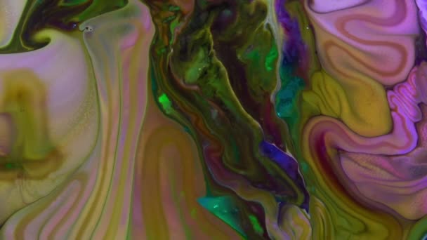 Абстрактні Барвисті Галактичні Священні Рідкі Чорнильні Хвилі Текстури Фону — стокове відео