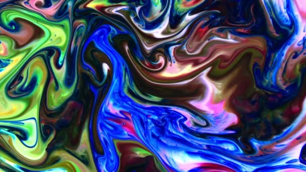 Abstract Colorful Galactic Sacral Liquid Ink Waves Texture Background — Stock Video