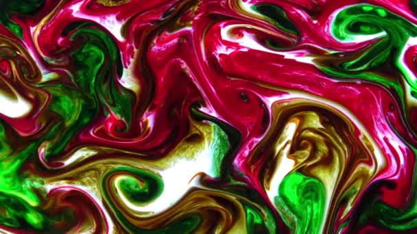 Abstract Kleurrijke Kleuren Verf Inkt Druppels Water Spreads Slow Motion — Stockvideo