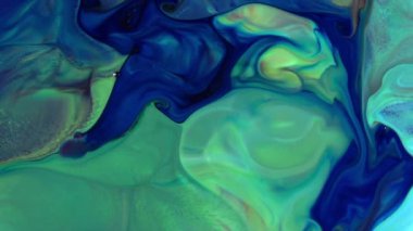 Soyut Renkli Mürekkep Hareketleri Su Dokusuna Yayılıyor.