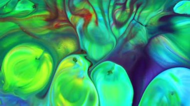 Soyut Renkli Mürekkep Hareketleri Su Dokusuna Yayılıyor.