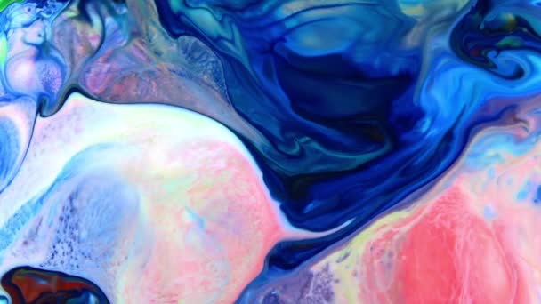Beauté Abstraite Intemporelle Peinture Encre Art Exploser Propagation Fantaisie Colorée — Video
