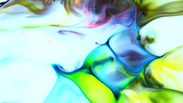 Beauté Abstraite Intemporelle Peinture Encre Art Exploser Propagation Fantaisie Colorée — Video