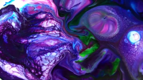 慢动作宏观抽象图案艺术概念色彩表面运动液体喷涂艺术设计纹理 — 图库视频影像