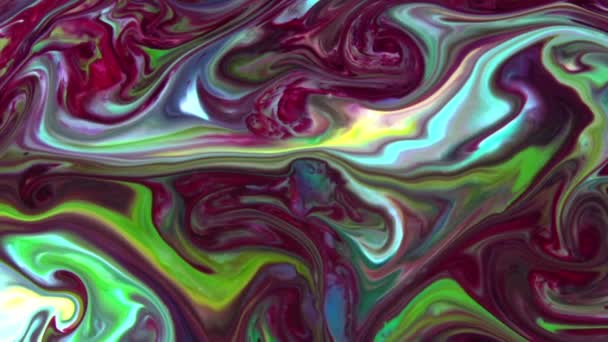 Abstraktní Barevné Galaktické Akrální Tekutý Inkoust Vln Textury Pozadí — Stock video