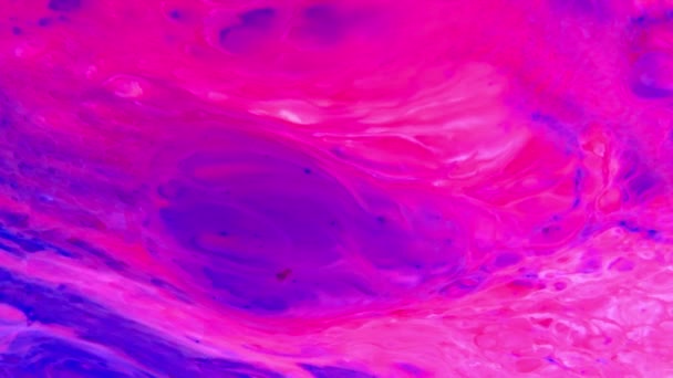抽象のクローズアップショットカラフルな流体塗料の流れ背景テクスチャ — ストック動画