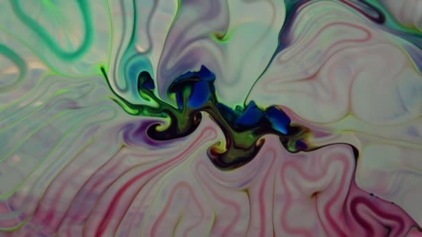 Diffusione Dell Inchiostro Del Caos Colorato Nel Movimento Turbolenza Liquida — Video Stock