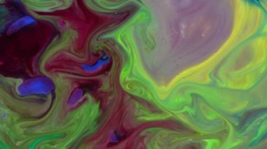 Soyut Sonsuz Renk Döngüleri ve Patlamalar Ayrıntılı Renkli Yüzey Boyaları Hipnotize Ediyor.