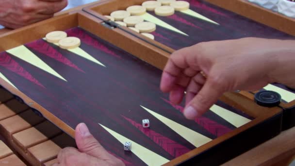 Slow Motion Outdoor Backgammon Game — Video