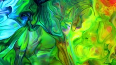 Soyut Renkli Sıvı Boya Akan Arkaplan Dokusunun Yakın Çekimi.