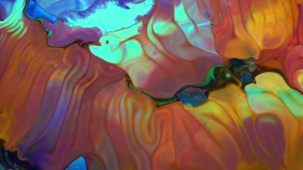 Primer Plano Pintura Fluidos Coloridos Abstractos Que Fluyen Textura Fondo — Vídeo de stock