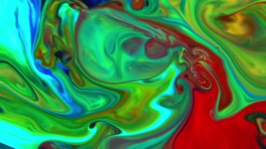 Soyut Renkli Sıvı Boya Akan Arkaplan Dokusunun Yakın Çekimi.