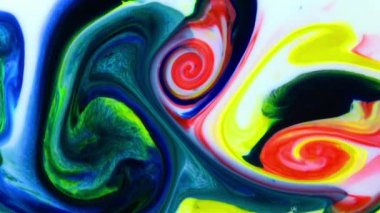 Soyut Renkli Sıvı Boya Akan Arkaplan Dokusunun Yakın Çekimi.