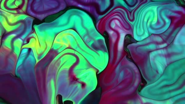 Close Shot Abstract Colorful Fluid Paint Flowing Background Texture — 图库视频影像