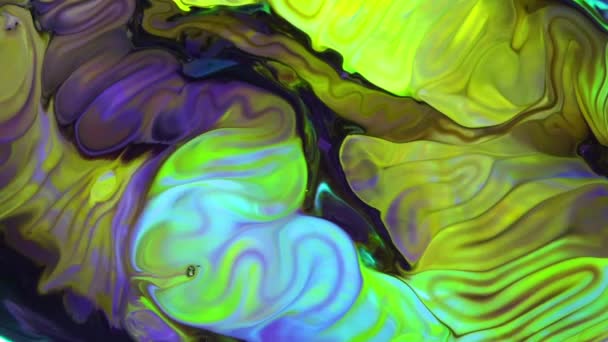抽象のクローズアップショットカラフルな流体塗料の流れ背景テクスチャ — ストック動画