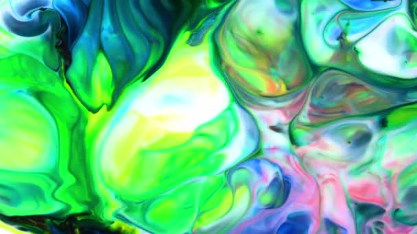Close Shot Abstract Colorful Fluid Paint Flowing Background Texture — Wideo stockowe