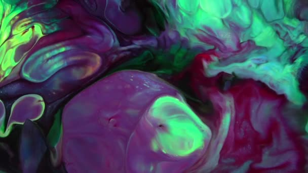 Close Shot Abstract Colorful Fluid Paint Flowing Background Texture — Wideo stockowe