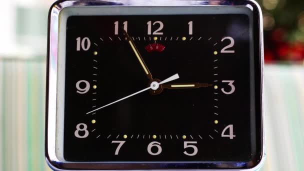 Black Colored Old Mechanical Clock Working — Video Stock