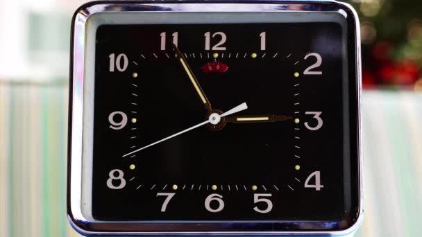 Vintage Black Colored Mechanical Clock Working — Stock videók