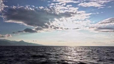 Rain Clouds Movement On The Ocean.