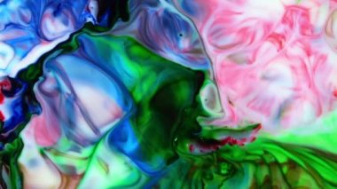 Soyut Organik Hipnotik Mürekkep Renkli Boya Yayılır