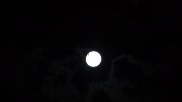 Full Moon Dark Clouds Night — Stok video