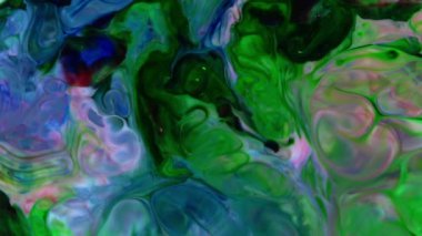 Soyut Renkli Sıvı Boya Akan Arkaplan Dokusunun Yakın Çekimi.